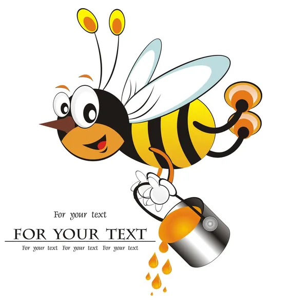 Imagen macro de abeja melífera común de América del Norte volando sobre fondo blanco — Vector de stock