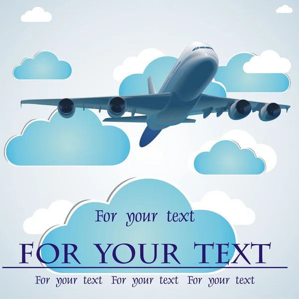 Aşk mesajı gökyüzünde uçak (vektör aracılığıyla)