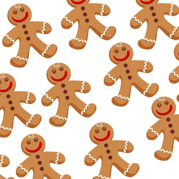 sevimli gingerbread erkekler ve diğer tanımlama bilgileri ile Seamless mavi yılbaşı modeli. vektör çizim