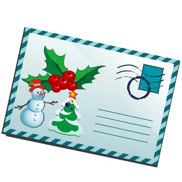 Χριστούγεννα επιστολή. Χριστουγεννιάτικη κάρτα έννοια. — Διανυσματικό Αρχείο