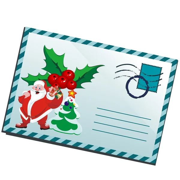 Santa που κρατάει μια πινακίδα — Διανυσματικό Αρχείο
