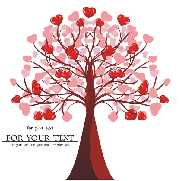 San Valentín árbol vector, corazón . — Vector de stock