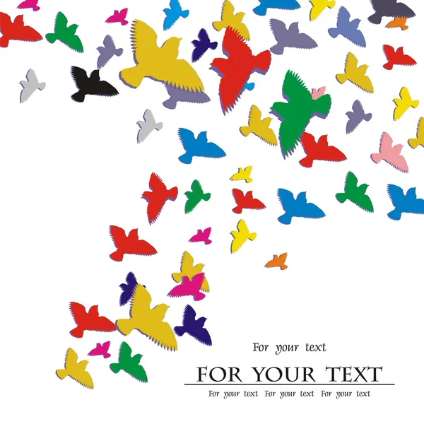Разноцветная цветочная ретро-карта с размещением образца текста — стоковый вектор
