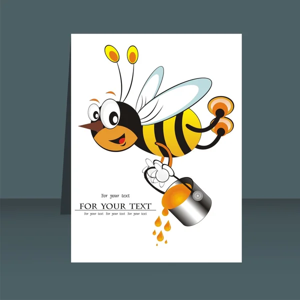 벡터 꿀벌 아이콘입니다. 만화 귀여운 밝은 아기 꿀벌입니다. 벡터 일러스트 레이 션. — 스톡 벡터