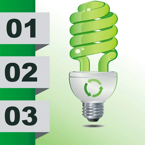 Hands holding green ecology light bulb, vector icon illustration — Stock Vector