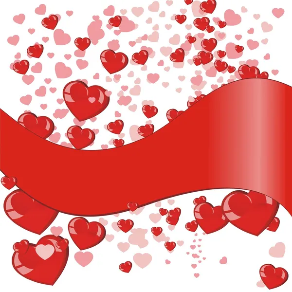 Banner de cinta en forma de caliente Día de San Valentín Tarjeta vector ilustración Gráficos vectoriales