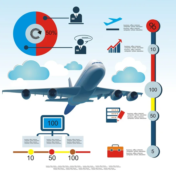 Vector Illustration of travel sale plane schedule — Stock Vector