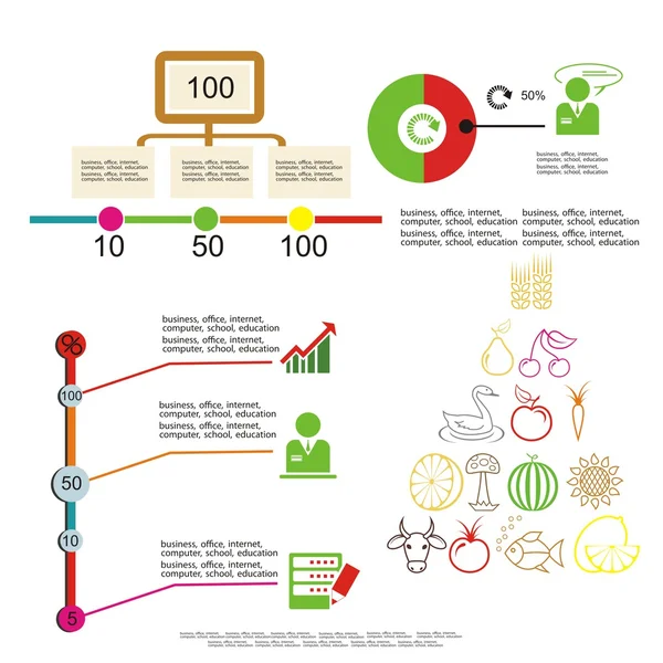 Le vecteur cuisine établie - croissance de l'entreprise alimentaire — Image vectorielle