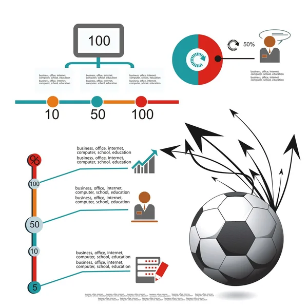 Isolated a soccerball a vector the schedule of game of a victory — Stock Vector