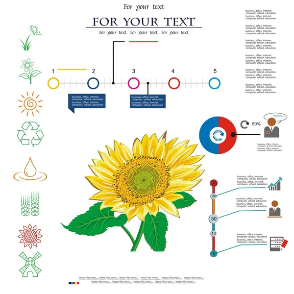 Vektor des Illustrators von Sonnenblumen Terminkalender Qualität — Stockvektor