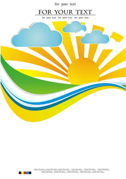 sunrise doğa ekoloji vektör çizim