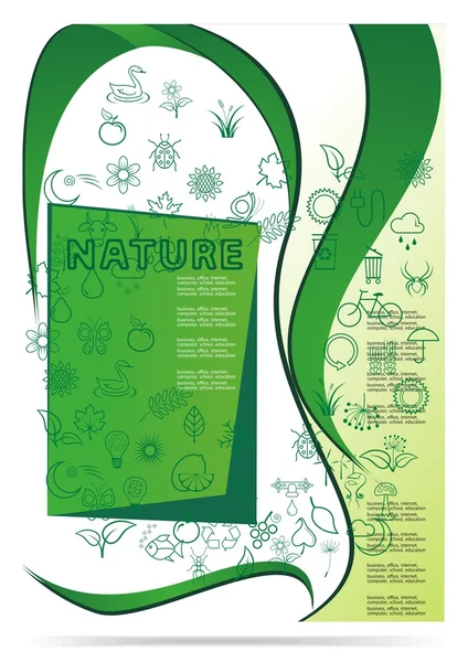 Fondo solar del resumen de una ola. Verde color ecología vector — Archivo Imágenes Vectoriales