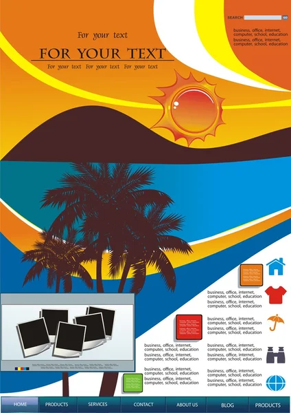Vector Island símbolos sitio web de vacaciones — Archivo Imágenes Vectoriales