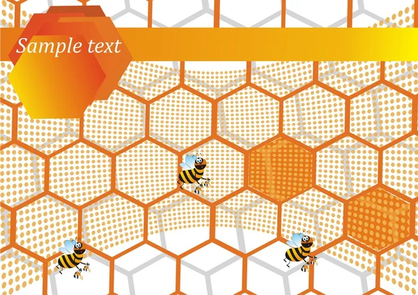 Illustration vectorielle nids d'abeilles et abeilles — Image vectorielle