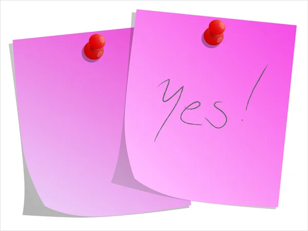 Sticky note and red push pin — Stock Photo, Image