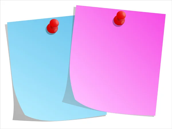 Karteczkę i czerwony pinezkę — Zdjęcie stockowe