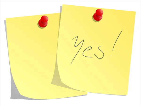 Sticky note and red push pin — Stock Photo, Image