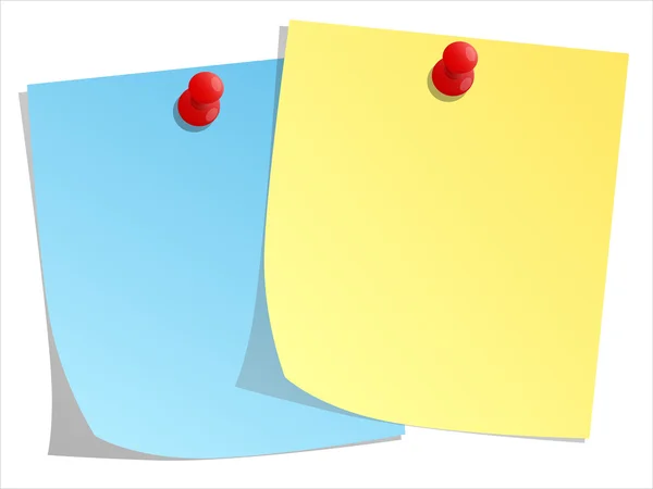 Sticky note and red push pin — Stock Photo, Image