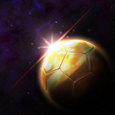 yükselen güneş illüstrasyon ile 3d futbol bayrak