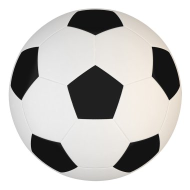 Deri futbol topu kırpma yolu ile beyaz üzerine izole