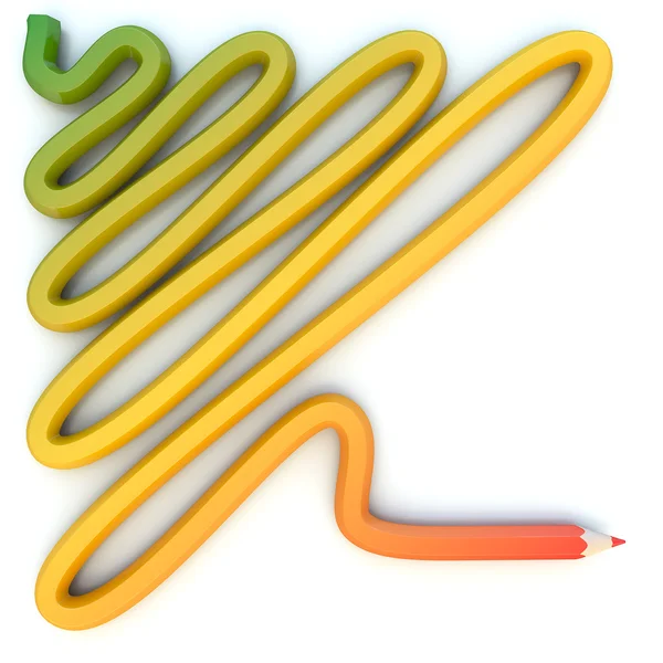 Linha de fundo abstrata de ilustração a lápis de cor — Fotografia de Stock