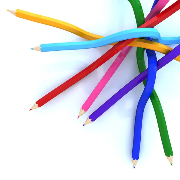 Absztrakt háttér sor színes ceruza, mint a szivárvány illustratio — Stock Fotó
