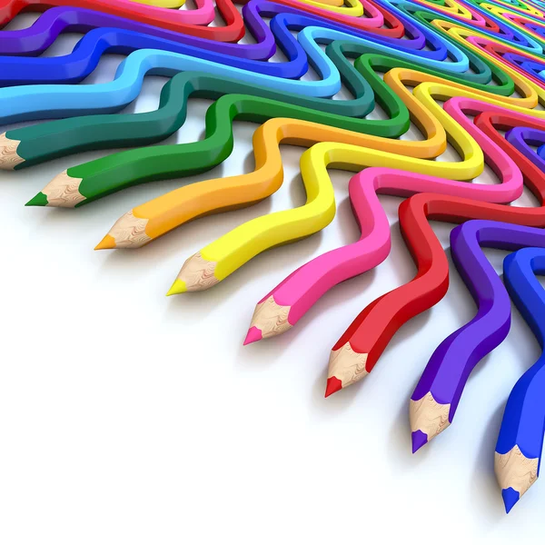 Abstract background line of colour pencil as rainbow illustratio — Stock Photo, Image