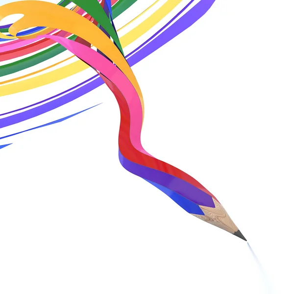 Abstract background line of colour pencil as rainbow illustratio — Stock Photo, Image