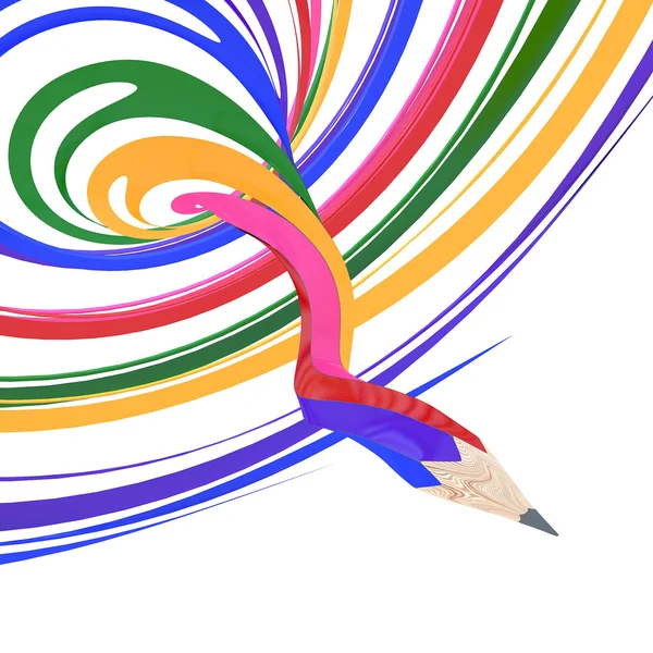 Abstract background line of colour pencil as rainbow illustratio — Stock Photo, Image