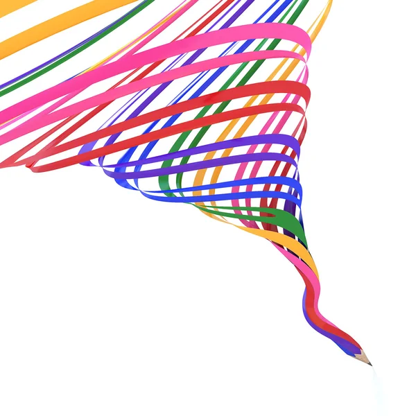 Linea di sfondo astratta di matita di colore come illustratio arcobaleno — Foto Stock