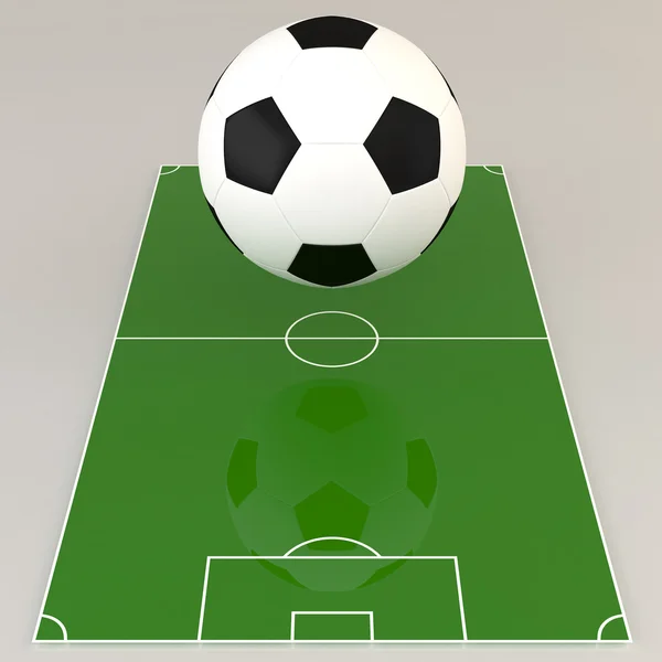 Campo de futebol 3d — Fotografia de Stock