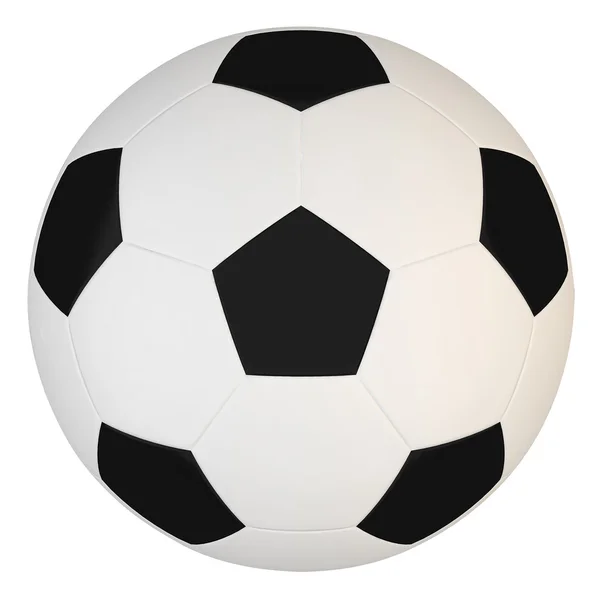 Leather soccer ball isolated on white with clipping path — Stock Photo, Image
