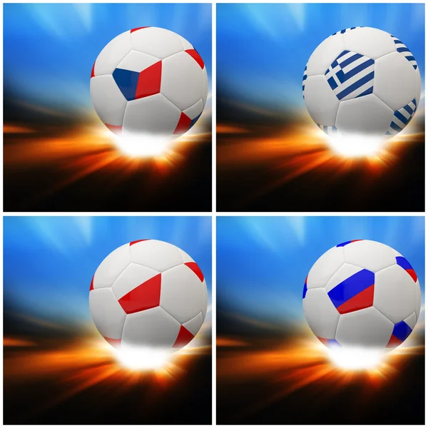 International flag on 3d football — Stock Photo, Image