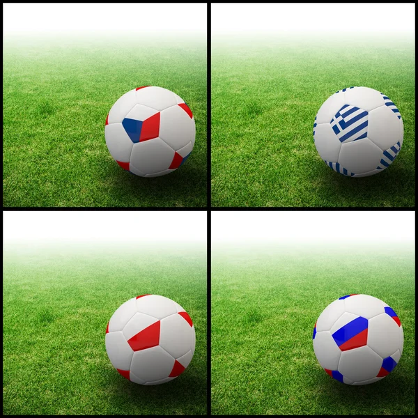 Internationale Flagge auf 3D-Fußball — Stockfoto