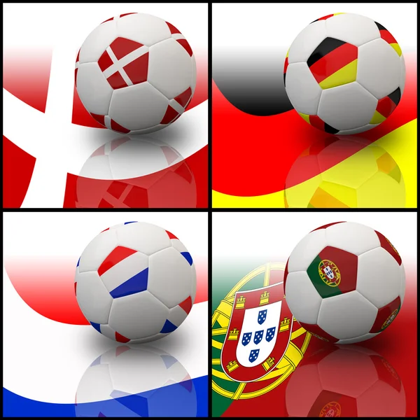 Bandiera internazionale sul calcio 3d — Foto Stock