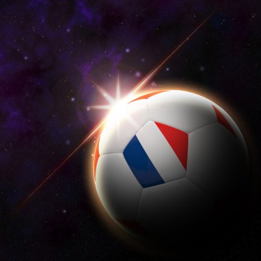 yükselen güneş illüstrasyon ile 3d futbol bayrak