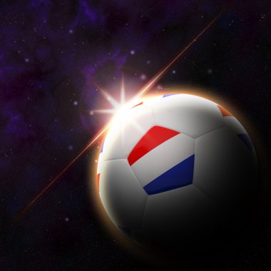 yükselen güneş illüstrasyon ile 3d futbol bayrak