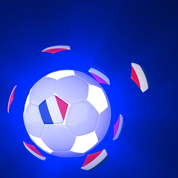 France flag on 3d football — Stock Photo, Image