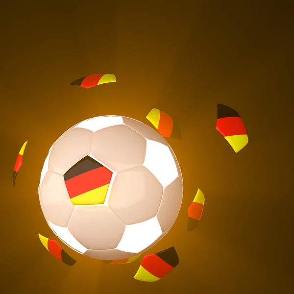 Drapeau Allemagne sur le football 3d — Photo