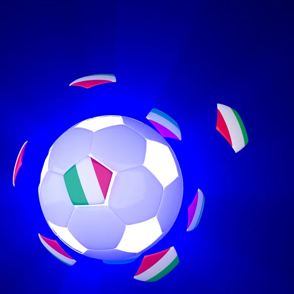 Italia bandiera sul calcio 3d — Foto Stock