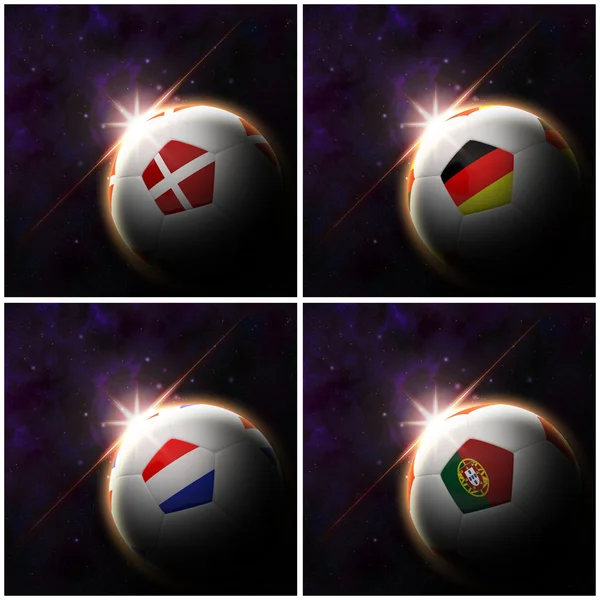 International flag on 3d football — Zdjęcie stockowe