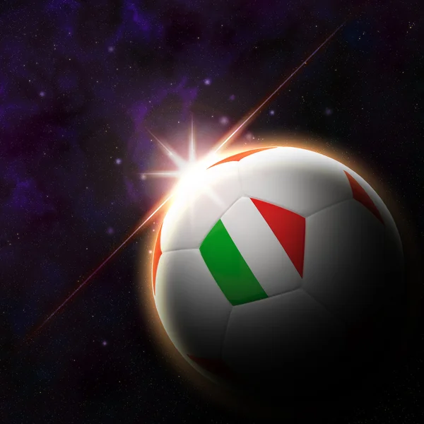 yükselen güneş illüstrasyon ile 3d futbol bayrak