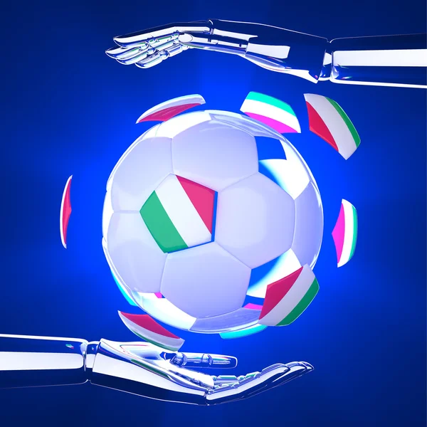 3D labdarúgó kezét — Stock Fotó