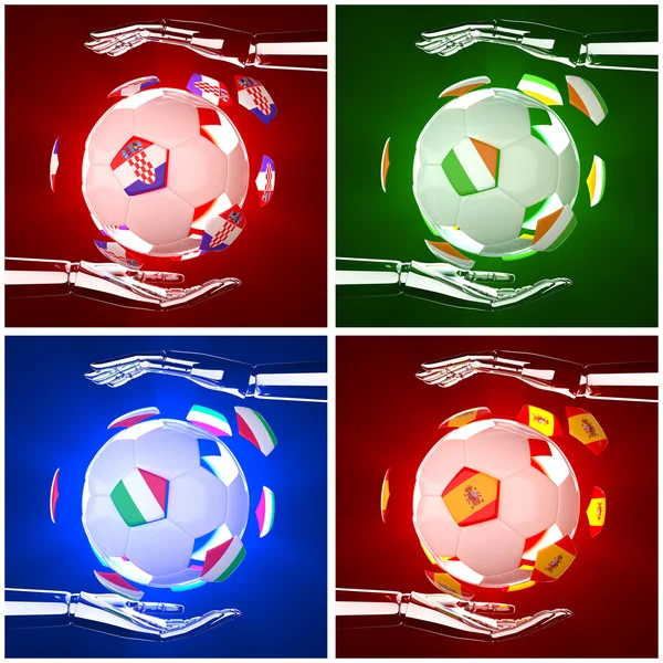 International flag on 3d football — Stock Photo, Image