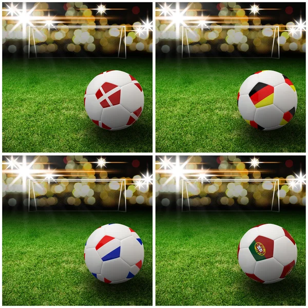 Bandera internacional de fútbol 3d —  Fotos de Stock