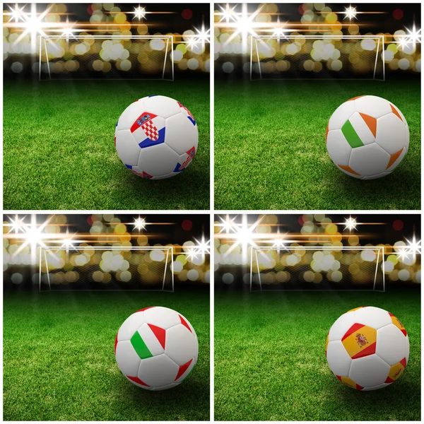 International flag on 3d football — Stock Photo, Image