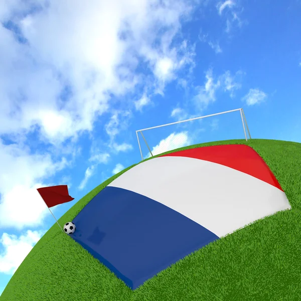 Frankrijk vlag op 3D-voetbal — Stockfoto