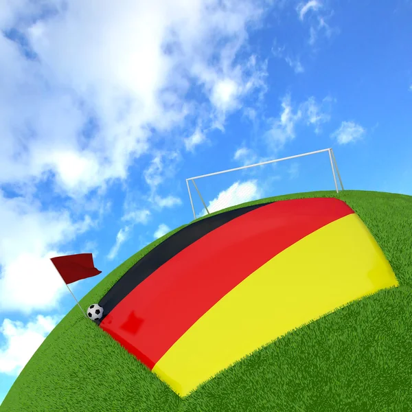 Drapeau Allemagne sur le football 3d — Photo