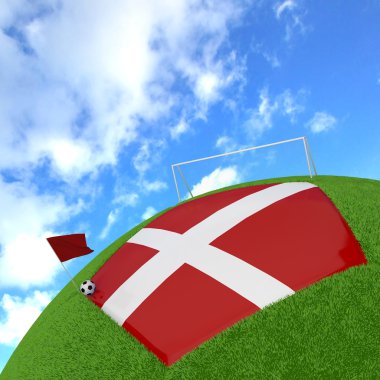 3d futbol Danimarka bayrağı