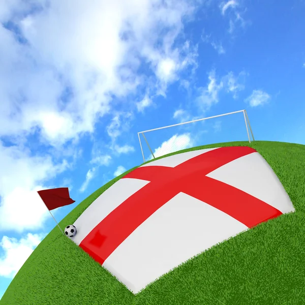 England flagga på 3d-fotboll — Stockfoto